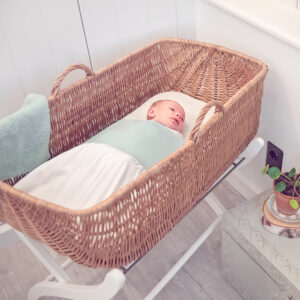 Set NUNKI 40 cm wieg laken en BUNDI  slaapzak 8-12 maanden